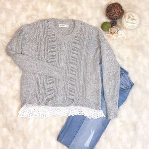Abercrombie Kids grey sweater Lacie trim 13/14